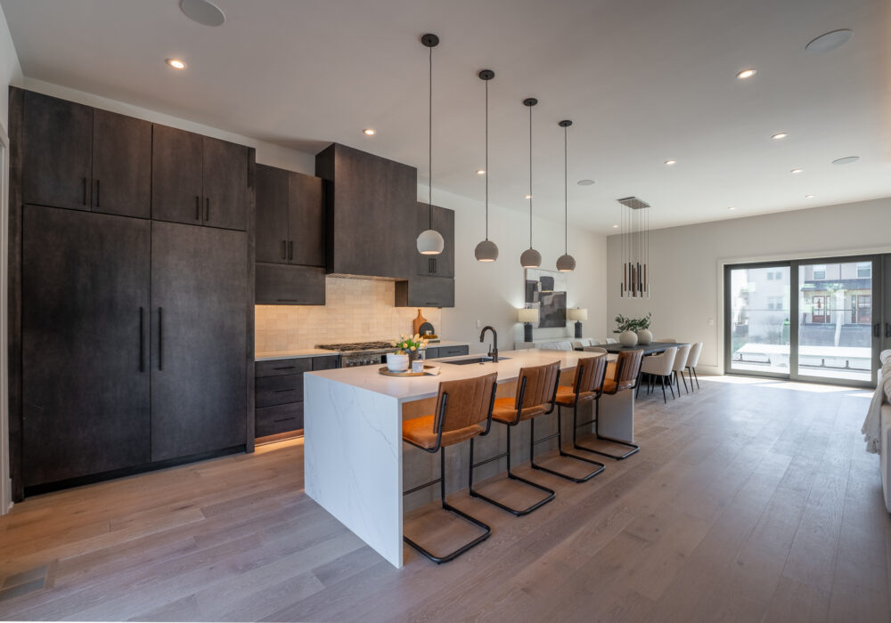 kitchen with bar area